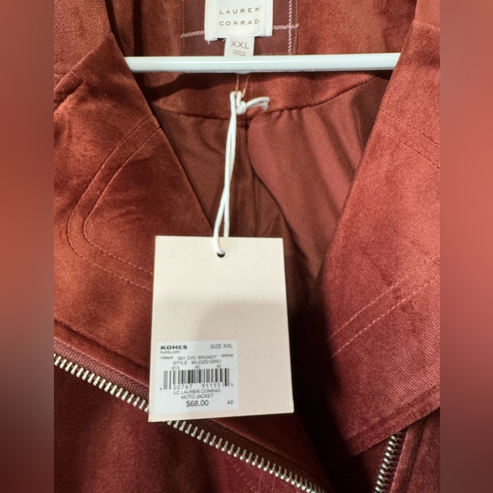 Lauren Conrad velour moto jacket - Picture 2 of 3